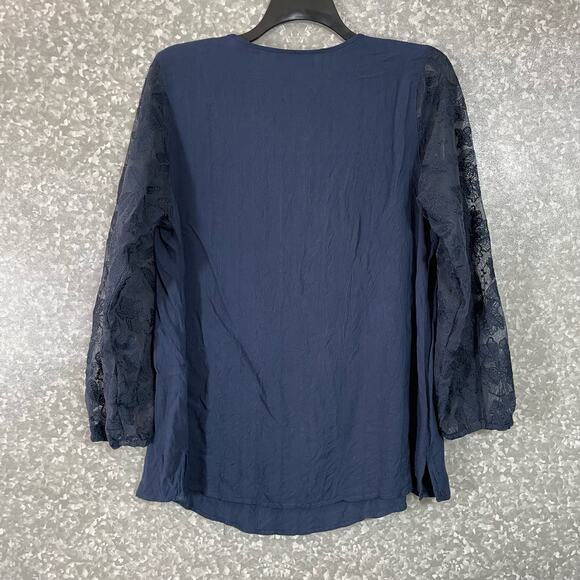 Lane Bryant Women's Plus Size Blue Lace Sleeve Top - Size 18/20 - Boho Cottage - Picture 7 of 7